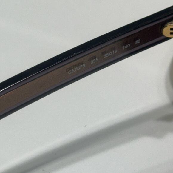 Chloe Willow 55 mm Cat Eye Sunglasses Black with purple lenses - Picture 9 of 10